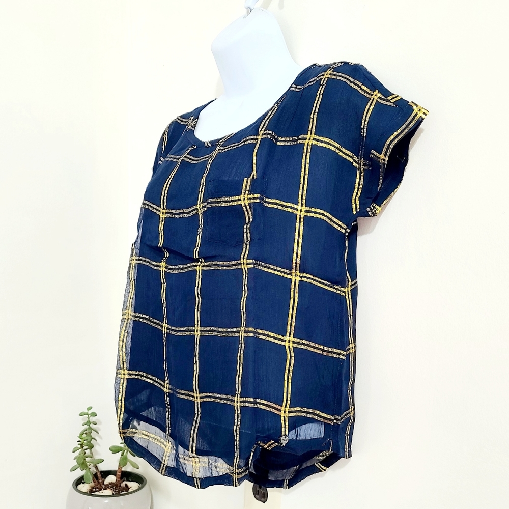 Abercrombie & Fitch, blue blouse, sleeveless, size - Picture 2 of 4